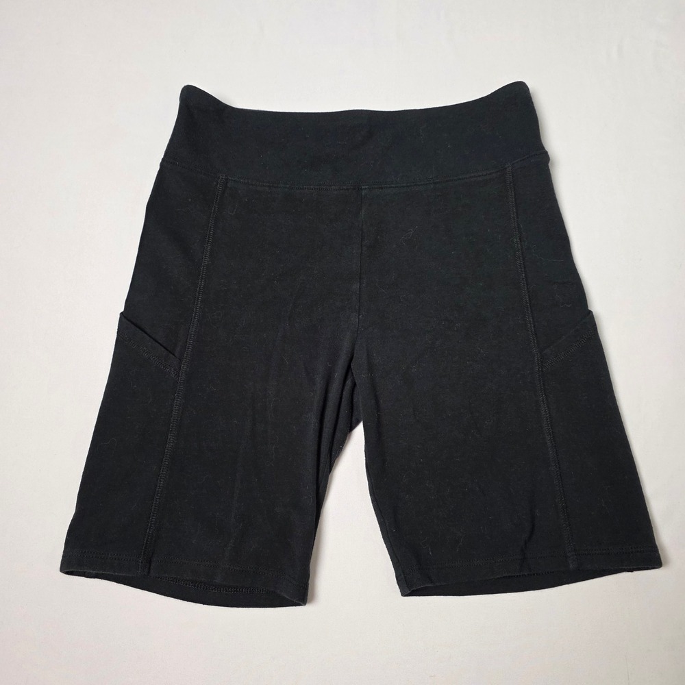 SO Bike Shorts Girls XL 14/16 Black High Rise Stretch Athletic Running Yoga